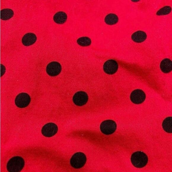 Stylish Red Polka Dot Straight Leg Jeans - Picture 6 of 7